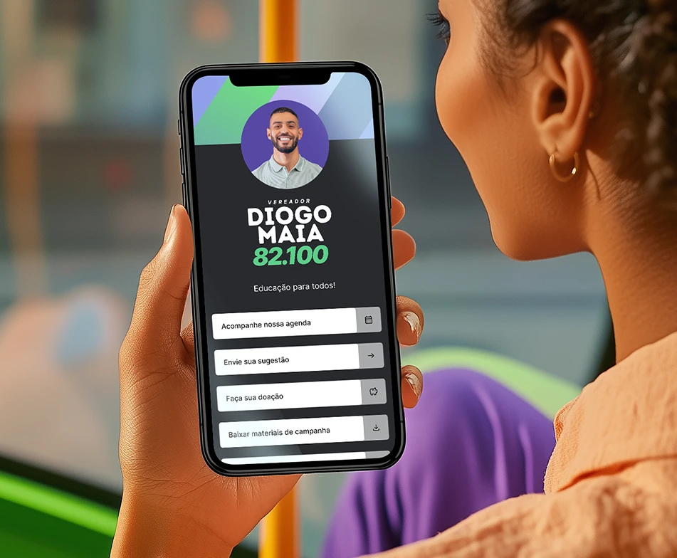 Imagem ilustrativa de um site político modelo, ideal para candidatos