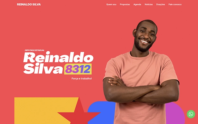 Mockup do modelo Reinaldo para vereador 2026