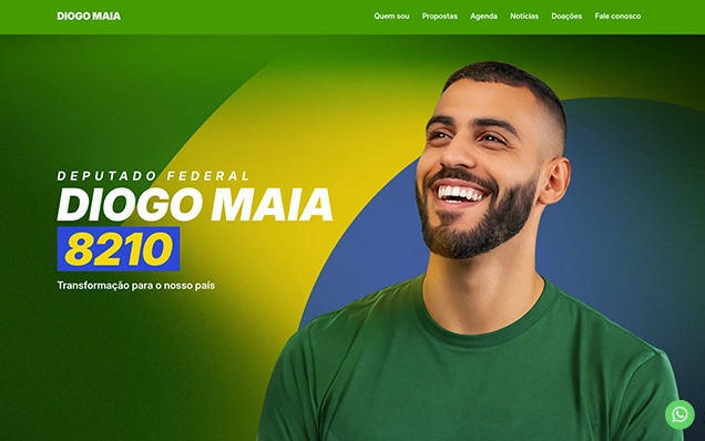 Mockup do modelo Diogo para candidato a vereador 2026